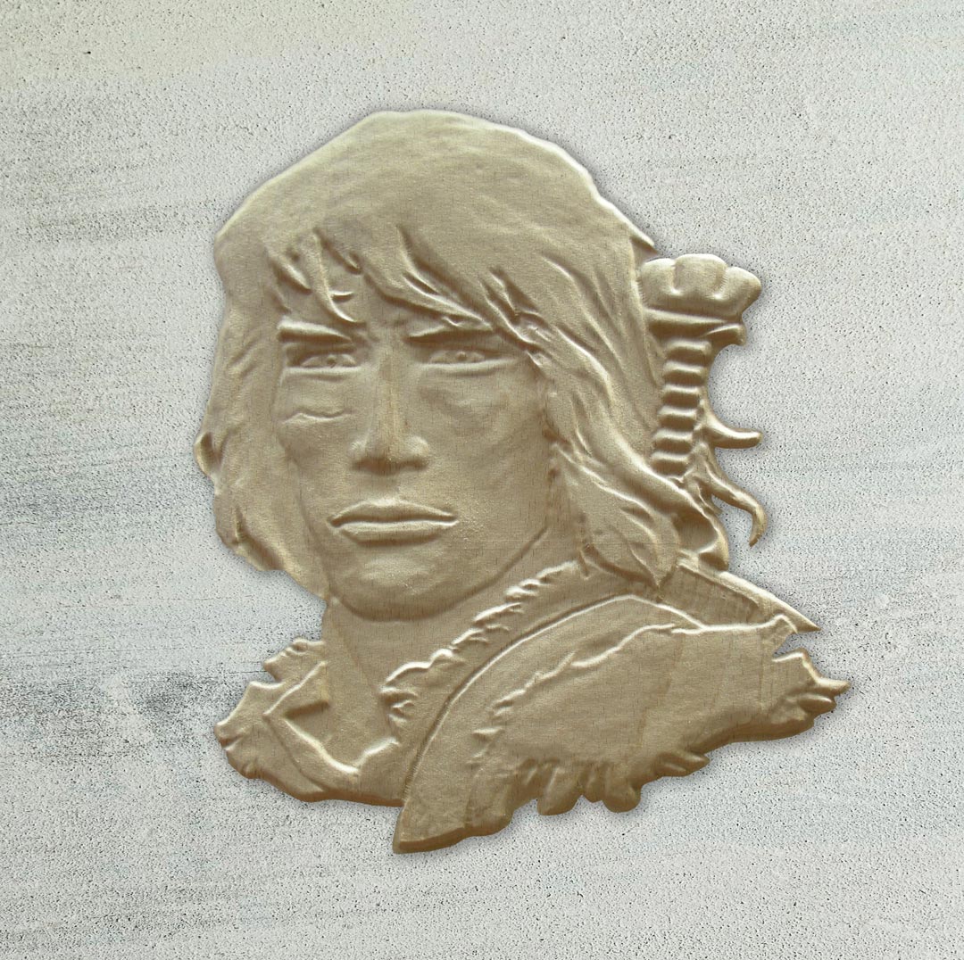 Gravure sur bois massif - Visage